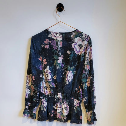 Vintage Y2K  Floral Chiffon Top | Size 12