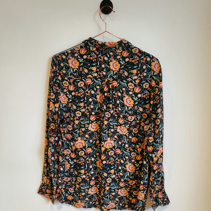 Vintage Y2K Floral Long Sleeve Blouse | Size 10