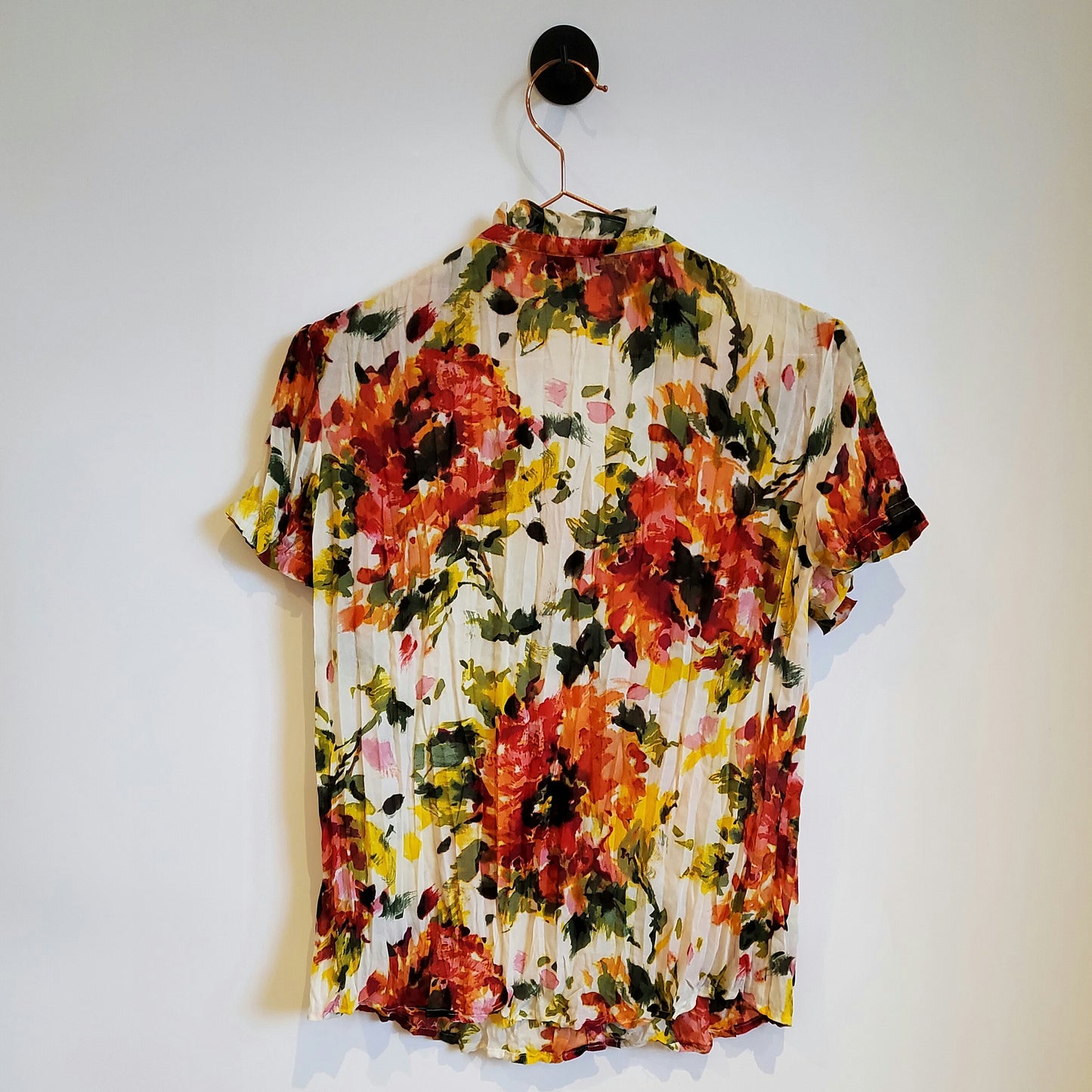 Vintage Y2K Raffle Floral Blouse | Size 10