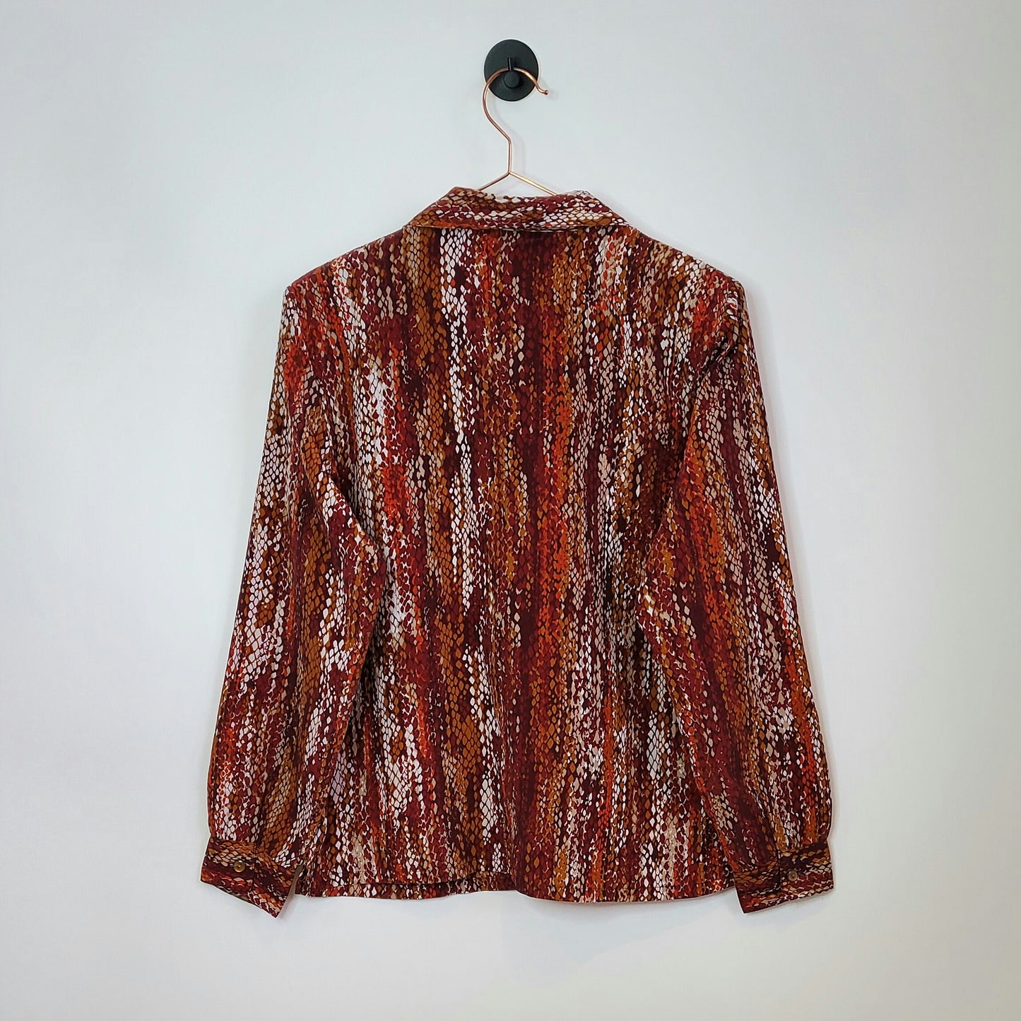 Vintage 90s Snake Print Long Sleeve Blouse | Size 12